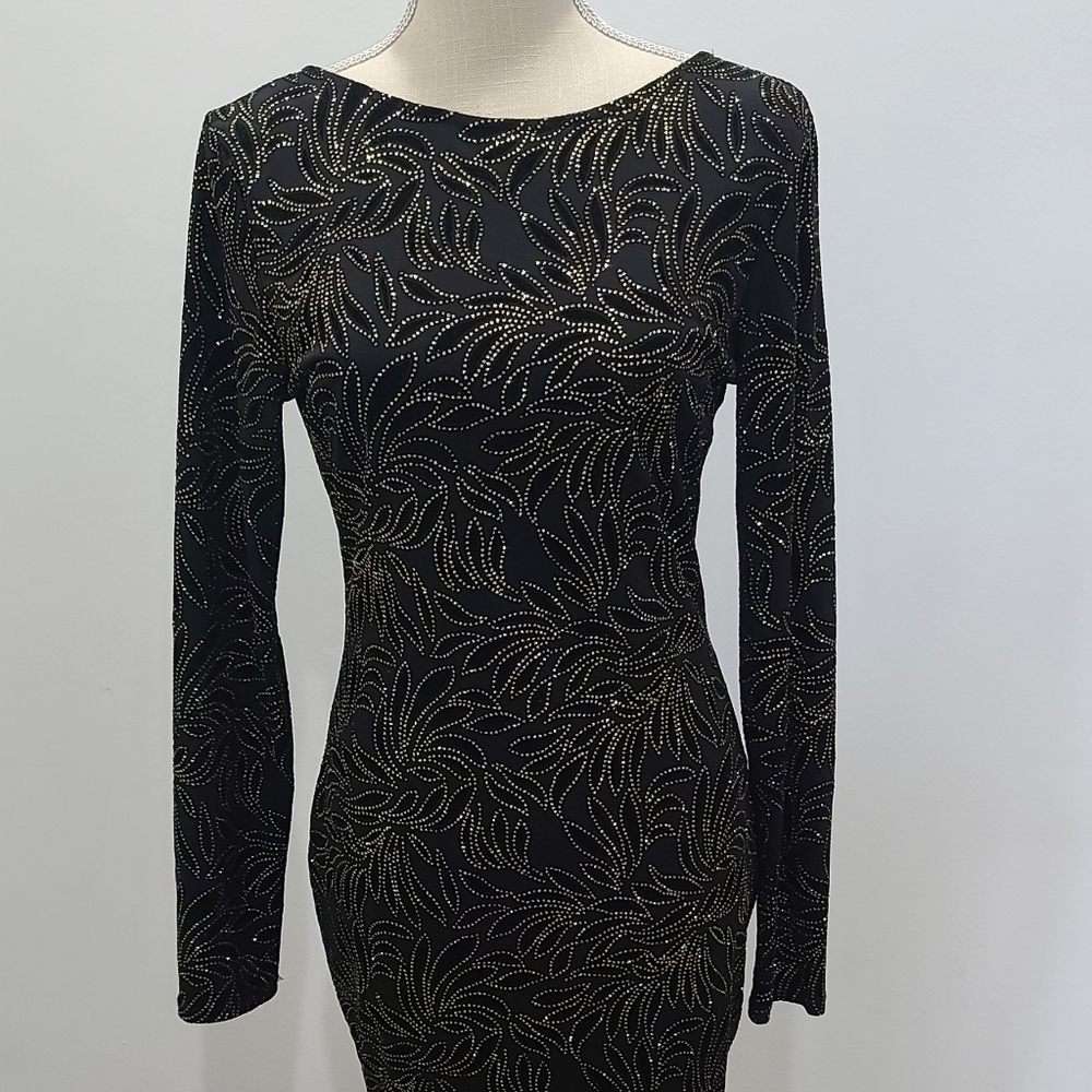 Black dress with gold detail